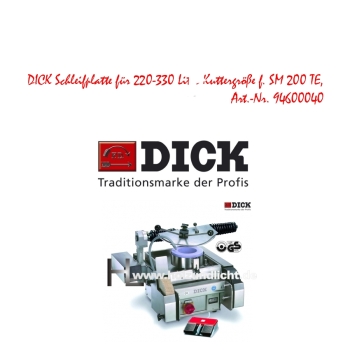 DICK Schleifplatte für 220-330 Liter Kuttergröße f. SM 200 TE, Art.-Nr. 94600040 *4621